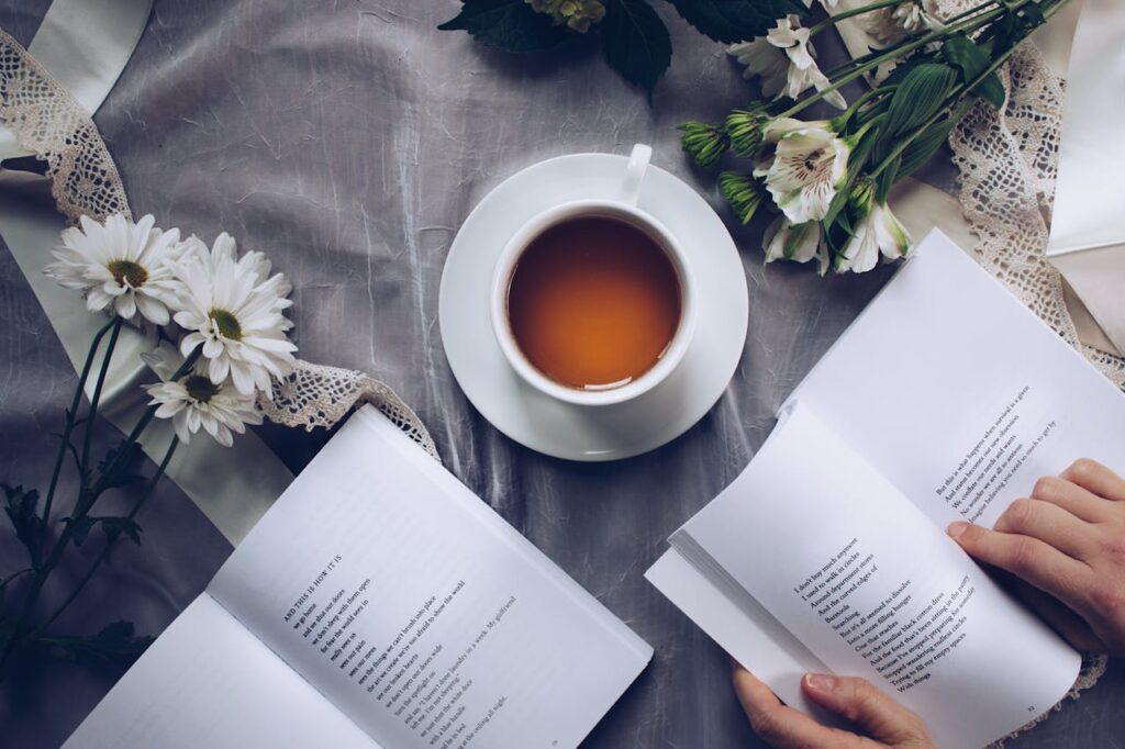 coffee with a book of poems