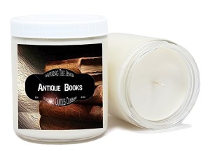 vintage books perfumed candle